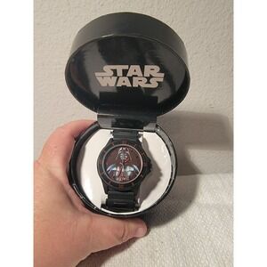 Accutime Star Wars Darth Vader Black Rubber Strap Watch Lucas Films New In Box